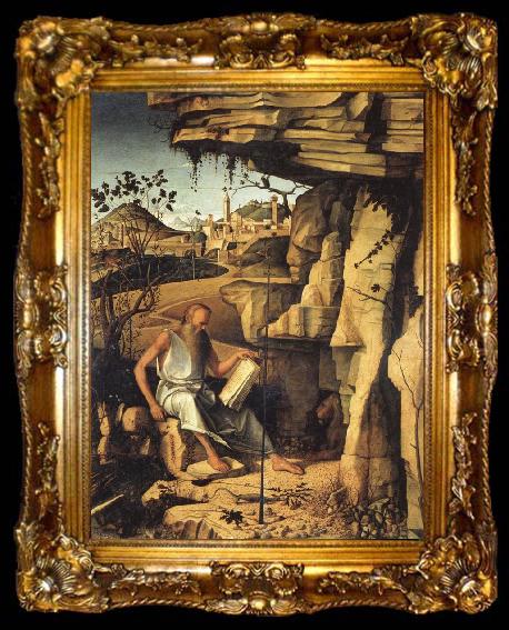 framed  Giovanni Bellini St.Jerome in the Desert, ta009-2